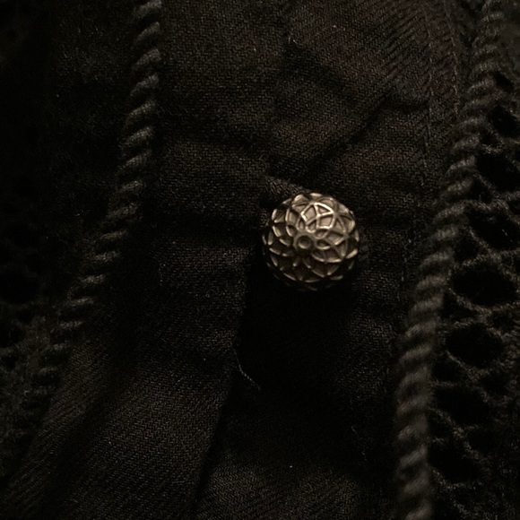 Anthropologie black embroidered ruffle sleeveless top - Picture 7 of 16